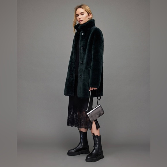 All Saints Serra Shearling Reversible Jacket - Picture 3 of 13